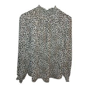 Torrid Black and White Leopard Blouse
